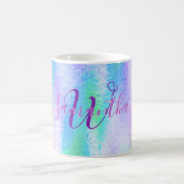 Iridescent Mit Monogramm Elegant Holographic Kaffeetasse (Mittel)