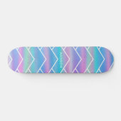 Iridescent Modern Girly Pink Blue Personalisiert S Skateboard (Horizontal)