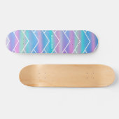 Iridescent Modern Girly Pink Blue Personalisiert S Skateboard (Horizontal)