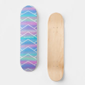 Iridescent Modern Girly Pink Blue Personalisiert S Skateboard (Vorderseite)