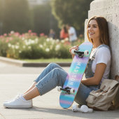Iridescent Modern Girly Pink Blue Personalisiert Skateboard