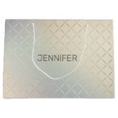 Iridescent Modern Luxury Monogram Große Geschenktüte (Vorderseite)