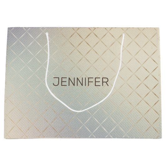 Iridescent Modern Luxury Monogram Große Geschenktüte (Vorderseite)