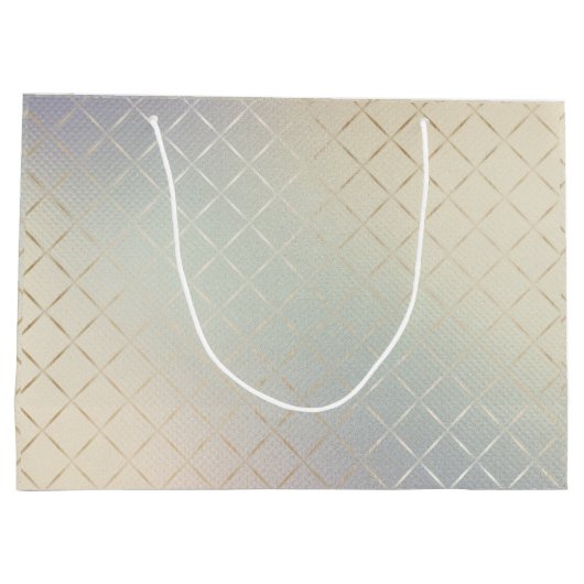 Iridescent Modern Luxury Monogram Große Geschenktüte (Rückseite)