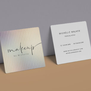 Iridescent Modern Makeup Artist Quadratische Visitenkarte