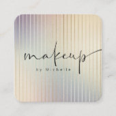 Iridescent Modern Makeup Artist Quadratische Visitenkarte (Vorderseite)