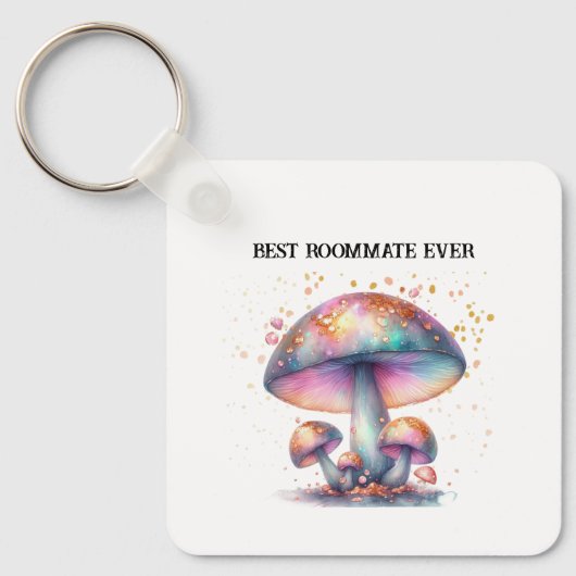 Iridescent Mushrooms Roomie Charm Beste Mitbewohne Schlüsselanhänger (Vorderseite)