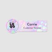 Iridescent Name-Tag Ihres Round-Business-Logos Namensschild (Vorderseite)