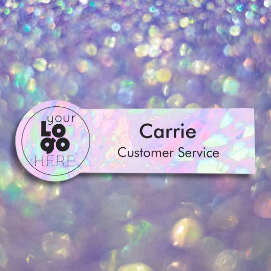 Iridescent Name-Tag Ihres Round-Business-Logos Namensschild