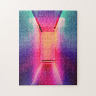 Iridescent Neon Hot Pink Fotografy Pop Playing C Puzzle
