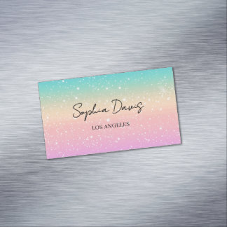 iridescent opal business cards pastel magnetische visitenkarte