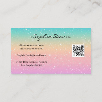 iridescent opal business cards pastel visitenkarte
