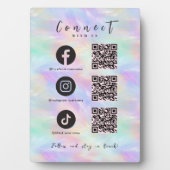 Iridescent Opal Facebook Instagram Tiktok QR Code Fotoplatte (Vorderseite)