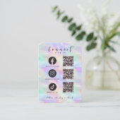 Iridescent Opal Facebook Instagram Tiktok QR Code Visitenkarte (Stehend Vorderseite)