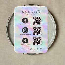 Iridescent Opal Facebook Instagram Tiktok QR Code Visitenkarte