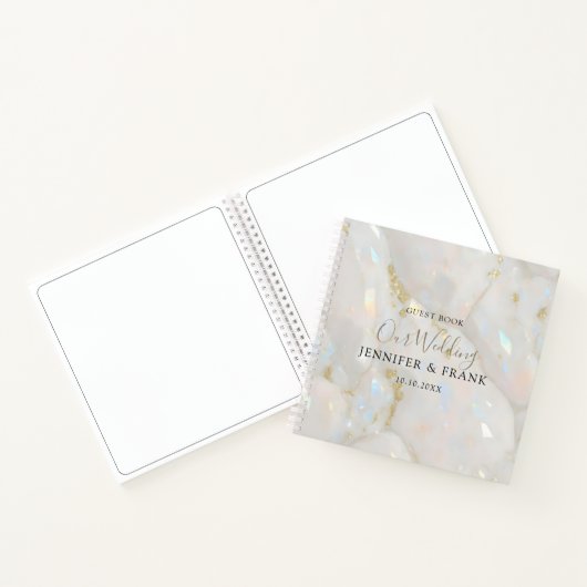 Iridescent Opal Gemstone Crystal Elegante Notizblock (Innenseite)