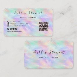 Iridescent Opal Stilvolle Berufliche Chic Qr Code Visitenkarte