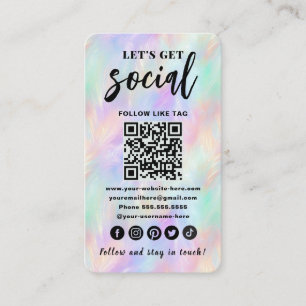 Iridescent Opal stilvoller QR Code Verbindung mit  Visitenkarte