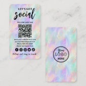 Iridescent Opal stilvoller QR Code Verbindung mit  Visitenkarte (Vorne/Hinten)
