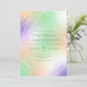 Iridescent Pastel Diamond Inspiriert moderne Einladung (Stehend Vorderseite)