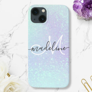 Iridescent Pastel Holographic Glitzer Mit Monogram Case-Mate iPhone Hülle