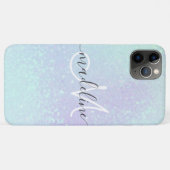 Iridescent Pastel Holographic Glitzer Mit Monogram Case-Mate iPhone Hülle (Rückseite (Horizontal))