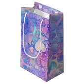 Iridescent Pastel Kawaii Heart Pattern Design Kleine Geschenktüte (Vorderseite Schrägansicht)