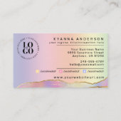 Iridescent Pastel Rainbow Glam beliebigen Service- Visitenkarte (Rückseite)
