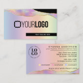Iridescent Pastel Rainbow Glam beliebigen Service- Visitenkarte (Vorne/Hinten)