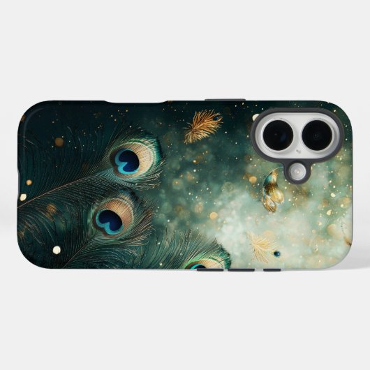 Iridescent Peacock Feather Luxe Phone Case (Rückseite (Horizontal))