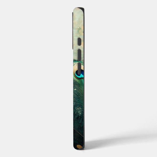 Iridescent Peacock Feather Luxe Phone Case (Rückseite / Links)