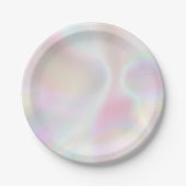 Iridescent Pearl Opal Rainbow Metallic Holographic Pappteller (Vorderseite)