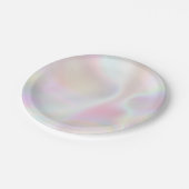 Iridescent Pearl Opal Rainbow Metallic Holographic Pappteller (Schrägansicht)
