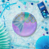 Iridescent Pearl Shimmer Meerjungfrau Geburtstagsp Pappteller (Party)