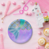 Iridescent Pearl Shimmer Meerjungfrau Geburtstagsp Pappteller (Party)