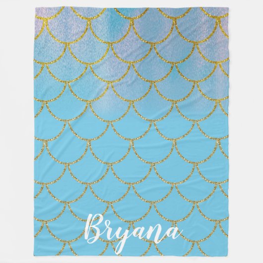 Iridescent Pearl Shimmer Sparkle Mermaid Scales Fleecedecke (Vorderseite)