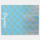 Iridescent Pearl Shimmer Sparkle Mermaid Scales Fleecedecke (Vorderseite (Horizontal))