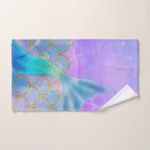 Iridescent Pearl Shimmer Sparkle Mermaid Schwanz Badhandtuch Set (Handtuch)
