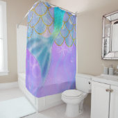 Iridescent Pearl Shimmer Sparkle Mermaid Schwanz Duschvorhang (Beispiel)
