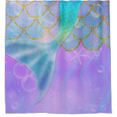 Iridescent Pearl Shimmer Sparkle Mermaid Schwanz Duschvorhang (Vorderseite)