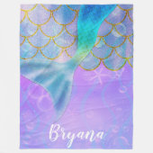 Iridescent Pearl Shimmer Sparkle Mermaid Schwanz Fleecedecke (Vorderseite)