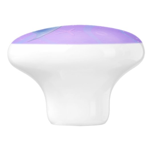 Iridescent Pearl Shimmer Sparkle Mermaid Schwanz Keramikknauf (Seitenansicht)