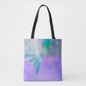 Iridescent Pearl Shimmer Sparkle Mermaid Schwanz Tasche (Vorderseite)