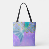 Iridescent Pearl Shimmer Sparkle Mermaid Schwanz Tasche (Rückseite)