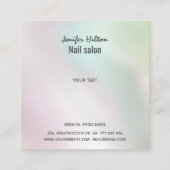 Iridescent Perlglatter Tropfen Nail Salon Quadratische Visitenkarte (Rückseite)