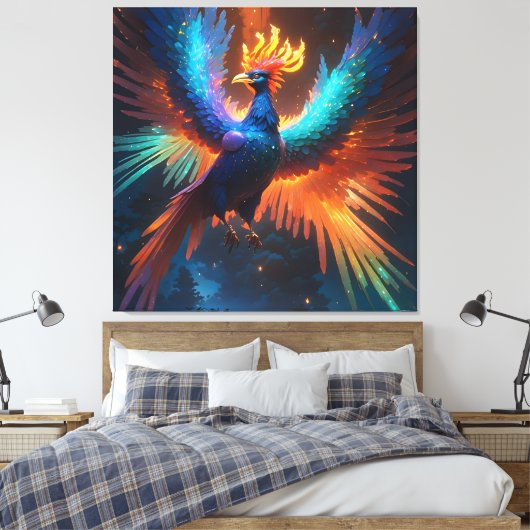 Iridescent Phoenix Leinwanddruck (Insitu (Schlafzimmer))