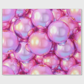 Iridescent Pink 3D Glossy Bubble Pattern Wrapping  Geschenkpapier (Flach)