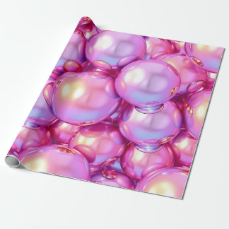 Iridescent Pink 3D Glossy Bubble Pattern Wrapping  Geschenkpapier