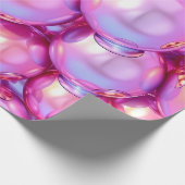 Iridescent Pink 3D Glossy Bubble Pattern Wrapping  Geschenkpapier (Ecke)