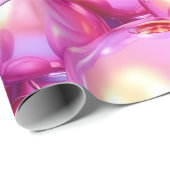 Iridescent Pink 3D Glossy Bubble Pattern Wrapping  Geschenkpapier (Rolleneckpunkt)